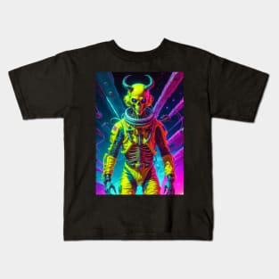 Vaporwave Skull Design Kids T-Shirt